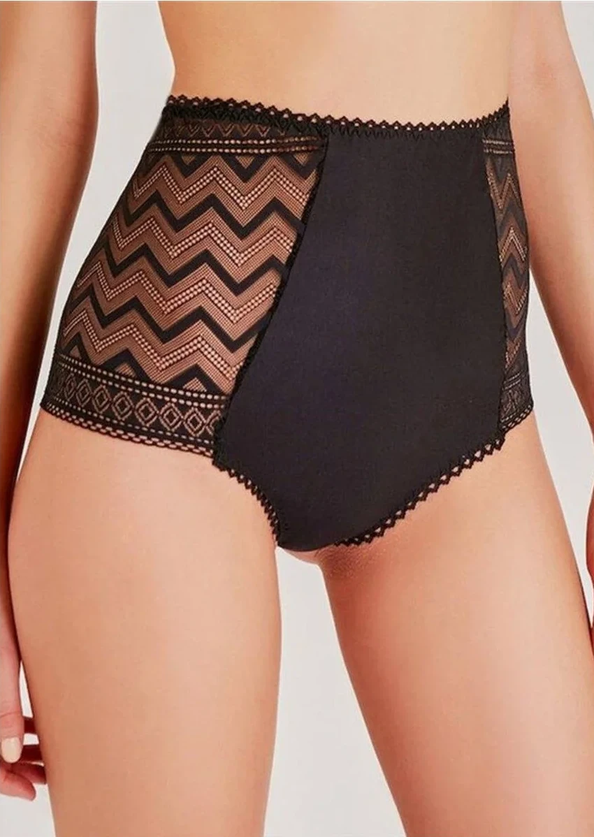 Zigzag Dantelli Yüksek Bel Külot 5
