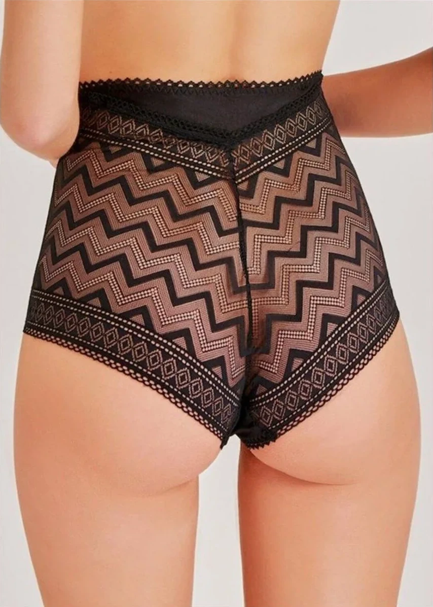 Zigzag Dantelli Yüksek Bel Külot 6