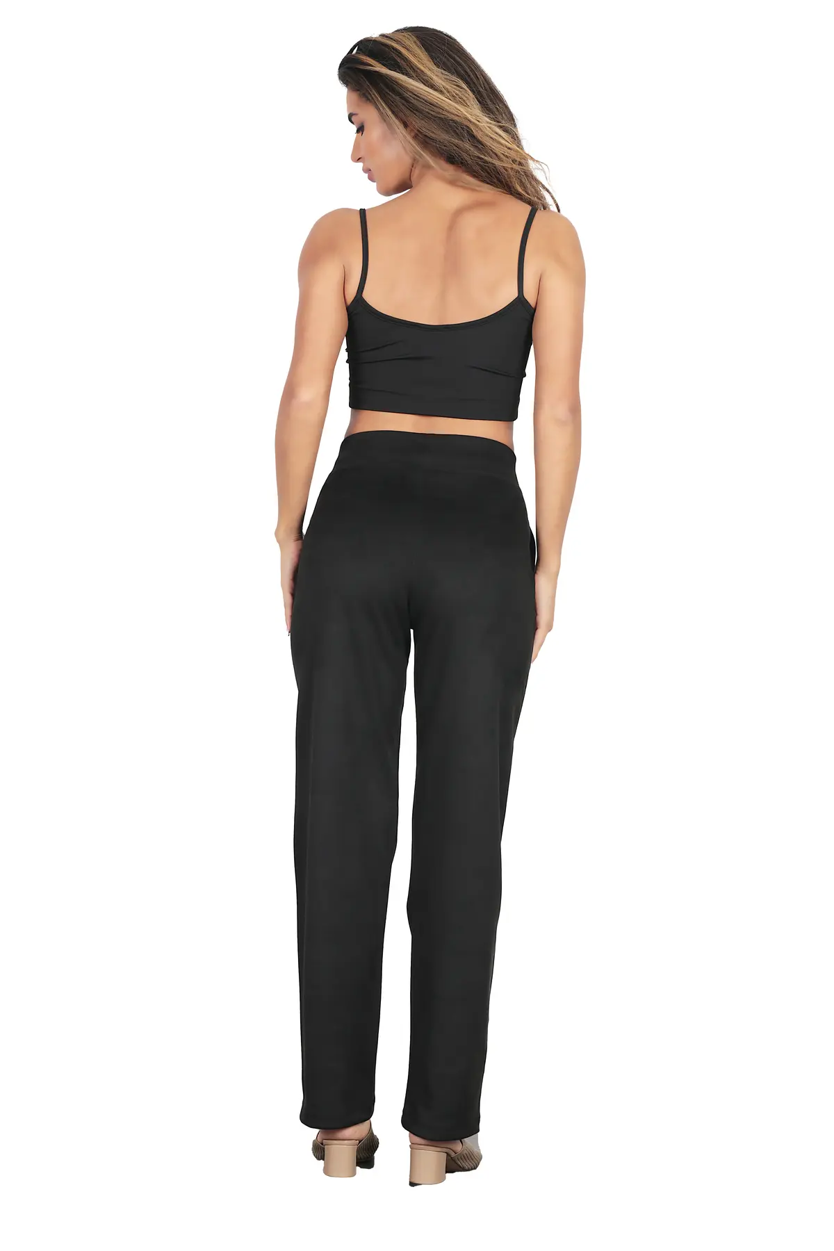 Casual Pants Ithal Nubuk Kumaş. Dış Yüzeydeki Yumuşak Ve Bele Oturan Kemerli Pantolon 3