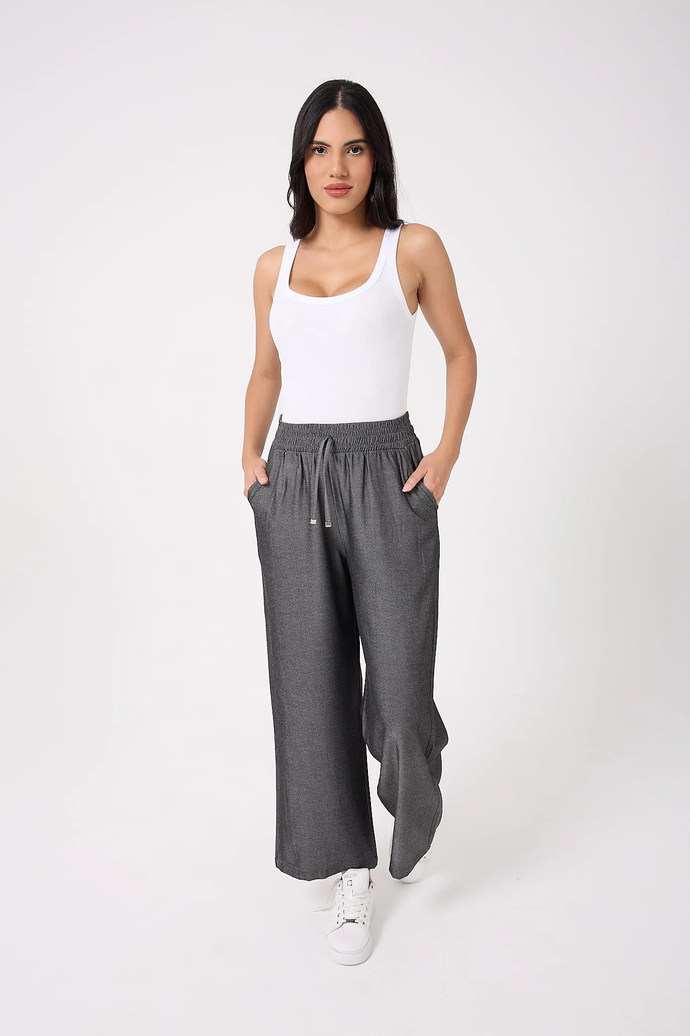 Kadın Keten Karışımlı Bol Kesim Baggy Yazlık Pantolon 3